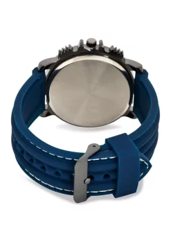 Coupon 🥰 IZOD Men's Blue Rubber Strap ⌚ Watch 😍 -Swimsuit Shop Belk 1016