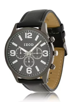 Coupon 🥰 IZOD Men's Black Strap ⌚ Watch 🔔
