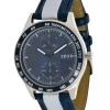 Cheap ⭐ IZOD Men's Blue w Gray Stripe Strap ⌚ Watch 🧨