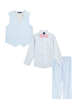Discount 😍 IZOD Boys 4-7 Blue Oxford Vest Set 🔥