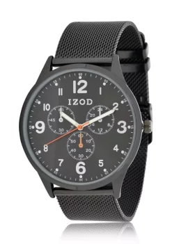 Best reviews of 🎉 IZOD Men's Black Stainless Steel Mesh ⌚ Watch 🛒 -Swimsuit Shop Belk 1096