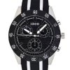 New 😉 IZOD Men's Black and White Striped Rubber Strap ⌚ Watch 🎁 -Swimsuit Shop Belk 1121