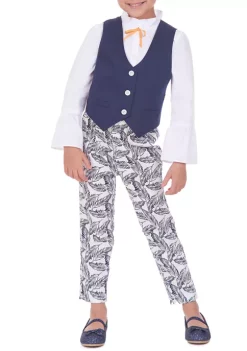 Cheapest 😉 IZOD 👧 Girls 4-6x Tropical Print Vest Set 😉 -Swimsuit Shop Belk 1142