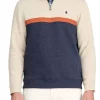 Budget 🥰 IZOD Advantage Fleece Color Block Quarter Zip Sweatshirt 🥰 -Swimsuit Shop Belk 1181