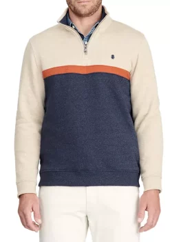 Budget ๐ฅฐ IZOD Advantage Fleece Color Block Quarter Zip Sweatshirt ๐ฅฐ