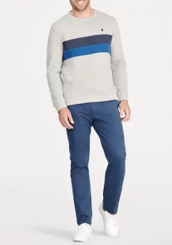Coupon 🤩 IZOD Advantage Fleece Stripe Crew Neck 👕 Shirt 👏 -Swimsuit Shop Belk 343