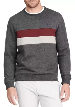 Coupon 🤩 IZOD Advantage Fleece Stripe Crew Neck 👕 Shirt 👏 -Swimsuit Shop Belk 344