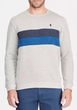 Coupon 🤩 IZOD Advantage Fleece Stripe Crew Neck 👕 Shirt 👏 -Swimsuit Shop Belk 345
