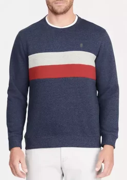 Coupon 🤩 IZOD Advantage Fleece Stripe Crew Neck 👕 Shirt 👏 -Swimsuit Shop Belk 347