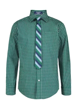 Cheap 😍 IZOD Boys 8-20 Long Sleeve Stretch Charleston 👚 Shirt with Tie 👍 -Swimsuit Shop Belk 354