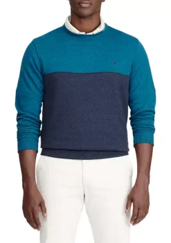 New 👏 IZOD Advantage Fleece Color Block Crew Neck Sweatshirt ⌛