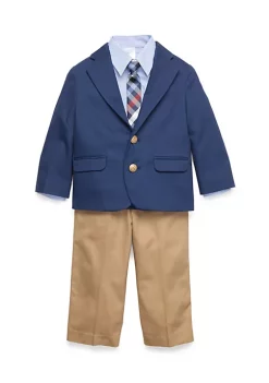 Deals ⭐ IZOD Button Front 👕 Shirt, Jacket, and Pants 3-piece Set Toddler Boys ⌛