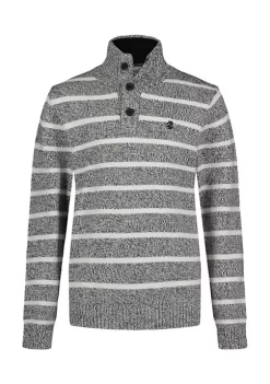Best Sale 🎁 IZOD Boys 8-20 Marled Stripe 1/4 Button Sweater 🤩