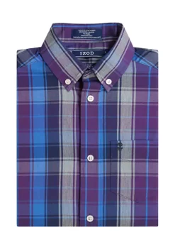 Coupon ✔️ IZOD Boys 8-20 Long Sleeve Stretch Eatontown Plaid 👕 Shirt 💯 -Swimsuit Shop Belk 613