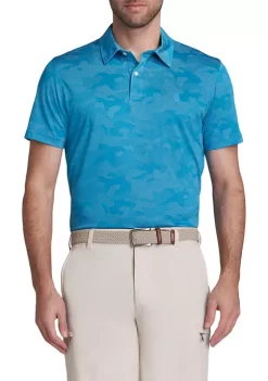 Best deal 🥰 IZOD Short Sleeve Jacquard Camo Polo ✔️ -Swimsuit Shop Belk 704