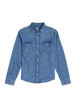 Outlet 🤩 IZOD Men's Classic Fit Button Down Sport 👚 Shirt 😍 -Swimsuit Shop Belk 745