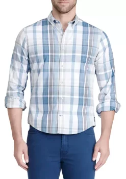 Hot Sale 👍 IZOD Men's Classic Fit Button Down Sport 👚 Shirt ✨ -Swimsuit Shop Belk 755